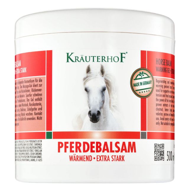 Kräuterhof® Pferdebalsam Wärmend & Extra Stark – Wärmendes Massagegel Für Müde Muskeln & Gelenke Mit Wärme-Wirkung, Zur Pflege Bei Muskelkater, Rückenverspannungen & Gelenkbeschwerden