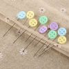 Sewing Patchwork Flat Button Pins Flower Head Pins Sewing DIY Tool Needle Arts-Button Sewing Pins Box,Mixed-100pcs