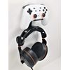 3D Cabin Product Compatible with the Google Stadia Controller Wall Bracket Wall Mount with Headphone Hanger Holder (White)