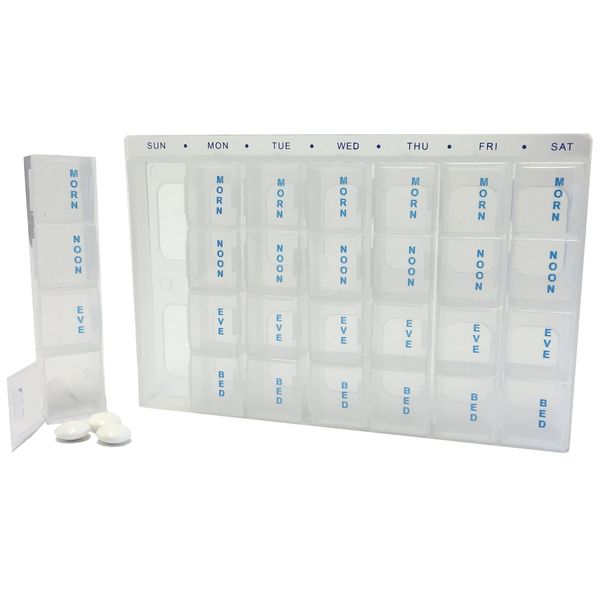 MEDISURE 7 Day Weekly Clear 28 Box TRANPARENT Handy REUSEABLE Convenient Pill Tablet CASE Holder Organiser (MS05833)