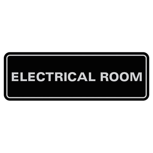 All Quality Standard Electrical Room Door/Wall Sign - Black/Silver - Medium (1 Pack)