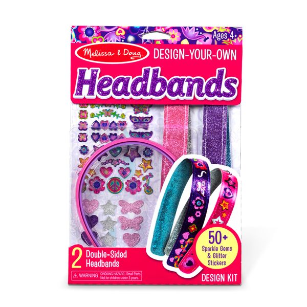 Melissa & Doug Design-Your-Own Headbands Jewelry-Making Kit With 50+ Stickers