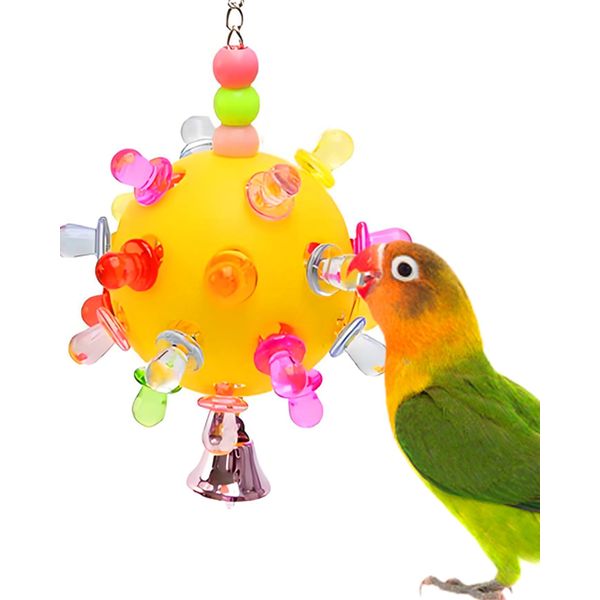 CTAILSOD Bird Toys, Bird Chew Toys Conure Ball Toys Parakeet Foraging Hanging Toys Bird Cage Accessory for Mini Macaw Conure Lovebird Parakeet Eclectus Cockatiel Small and Medium Birds