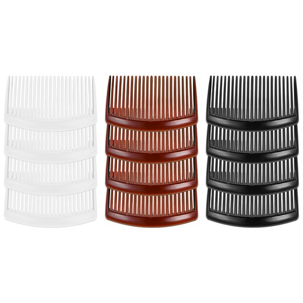 Qianyu 12 Pieces French Hair Side Combs Set Twist Tine Tooth Comb Hair Clips 23 Teeth Hair Clip Comb Decorative Plastic Hair Styling Accessories for Women Girls Bridal Wedding Veil Christmas