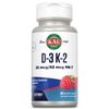 Kal 1000 Iu D-3 & K2 Tablets, Raspberry, 60 Count (Pack of 1)