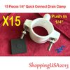 15 X Drain Clamp 1/4" Quick Connect Push In Water Filter RO Reverse Osmosis