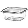 Thali Outlet - 50 x 1500cc Clear Plastic Salad Containers with Hinged Lids Stackable Leakproof Rectangle Boxes