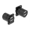 D-Typ Modul USB 2.0 Typ-A 2 x Buchse zu 2 x Buchse