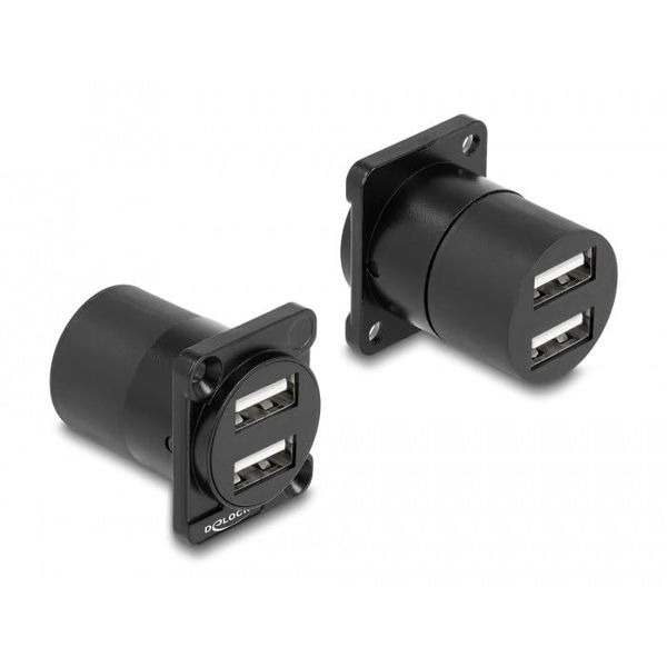 D-Typ Modul USB 2.0 Typ-A 2 x Buchse zu 2 x Buchse