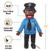 25" Policeman, Black Male, Full Body, Ventriloquist Style Puppet