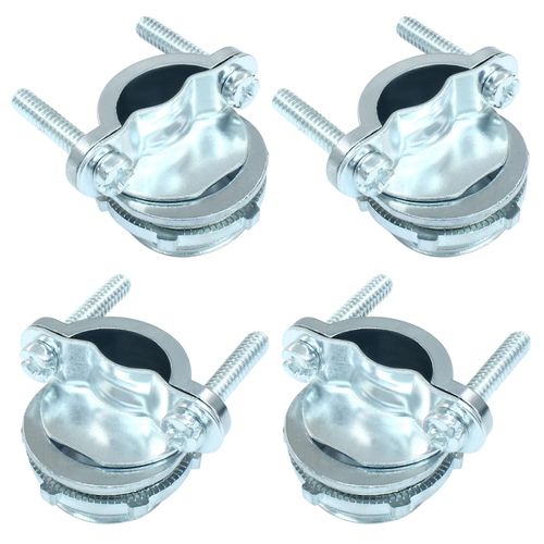 Zorveiio 4 Pcs 3/4 Inch Clamp Type Cable Connectors, Silver Zinc Clamp Connector Fittings, for Electrical Box Metallic Conduit Protect Cables.