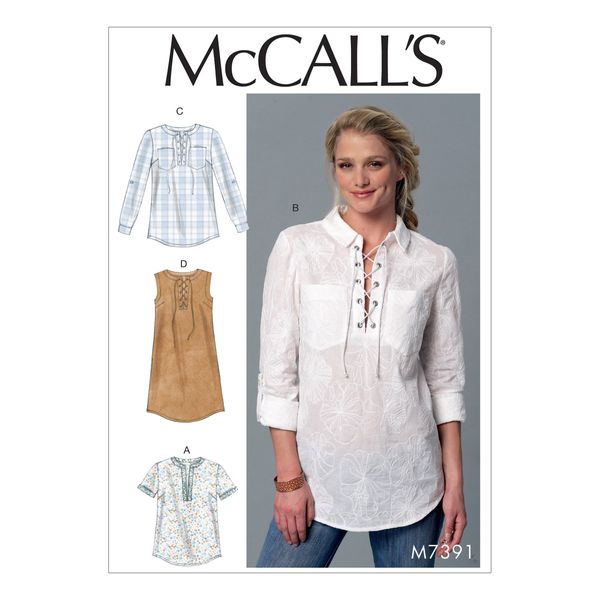 McCall's Patterns Misses' Laced or Split-Neck Tops and Dress