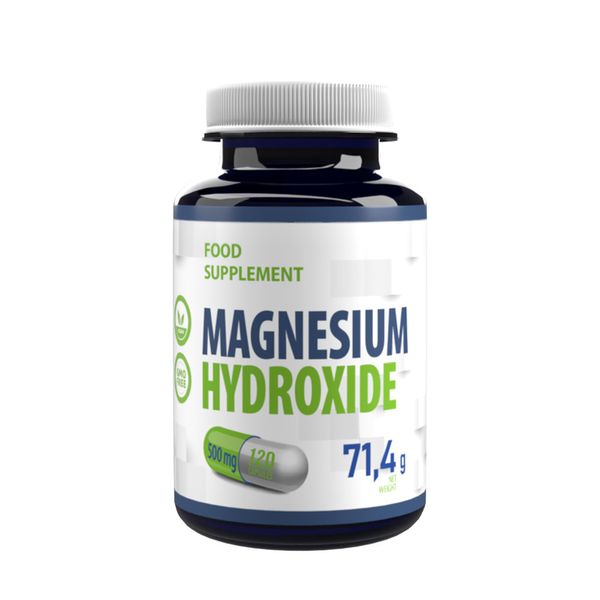 Magnesium Hydroxide 500mg 120 Vegan Capsules, 3rd Party Lab Tested, Colon Cleanse, High Strength Supplement