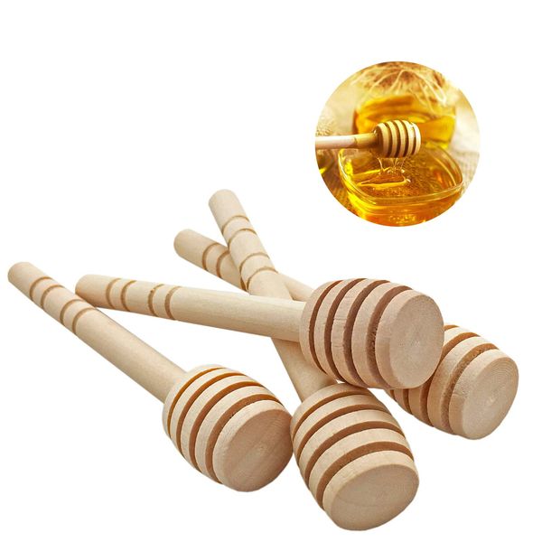 Honey Dipper Stick Mini Wooden Honey Sticks for Honey Jar Dispense Drizzle Honey Stir Collecting Kitchen Dining 4 inch(10cm) Set of 35 pcs