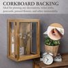 Wall Mounted Brown Wood Shadow Box with Cork Back, Viewing Panels & Hinged Door