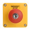 Heschen Red Sign Weatherproof Emergency Stop Push Button Switch, 660V 10A, with Box and Key