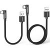 aceyoon USB C Charger Cable 90 Degree (20cm+50cm),Mini Right Angle Type C Charging & Data Sync Cable, Braided Nylon, Compatible With Huawei, Galaxy