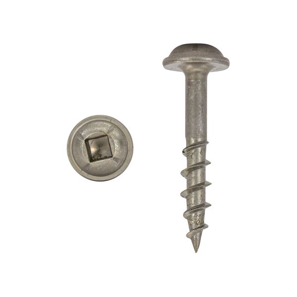 100 Pack #8 X 1" Deck Screws Square Drive Round Washer Head Wood Deep Coarse