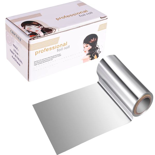 Fuyamp 1 Pack 30 M Foil Silver Hair Foil, Aluminium Hair Foil Silver Hairdressing Foil for Hair Highlighting and Coloring, 12 cm Width Hair Foil Roll Hairdressing Salon Modeling Tool(12 CM)