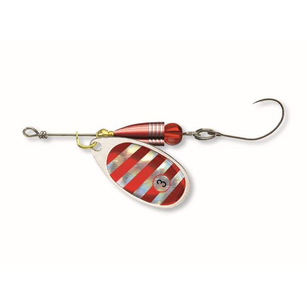 Daiwa Cormoran Bullet Single Hook Spinner Silver / Red Striped 3g