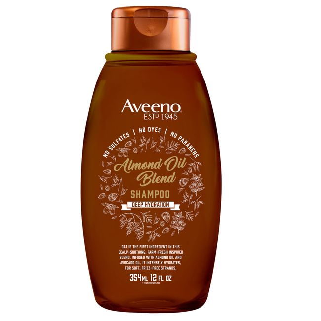 Aveeno Blend Yağlı Sülfatsız Şampuan, Yoğun Hidrasyon için Avokado Yağlı, Kalın, Kıvırcık, Kıvırcık veya Kaba Saçlar için Derin Nemlendirici Şampuan, Paraben ve Boyasız, 12 Fl Oz