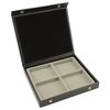 boxdisplays Display Case Snap Close Solid Lid with Grey 4 Compartment Insert