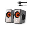 OROW PC Speaker Small 10W Output PC Speaker USB Connection Laptop External Speaker for Laptop/Monitor (Silver)