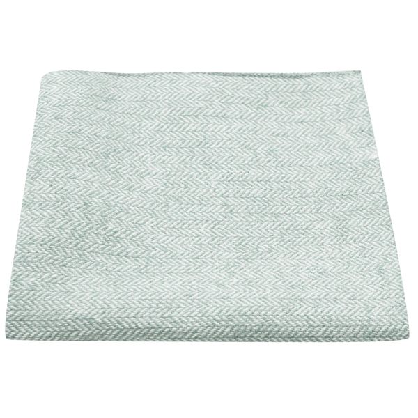 King & Priory Mint Green Herringbone Pocket Square, Handkerchief