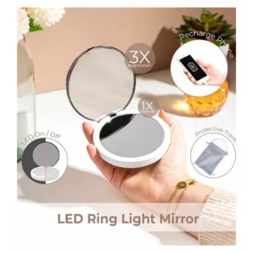 StylPro Flip ‘n’ Charge Power Bank Compact LED Mirror