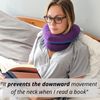 BCOZZY Neck Pillow for Travel Provides Double Support to The Head, Neck, and Chin in Any Sleeping Position on Flights, Car, and at Home, Comfortable Airplane Travel Pillow, Large, Gray