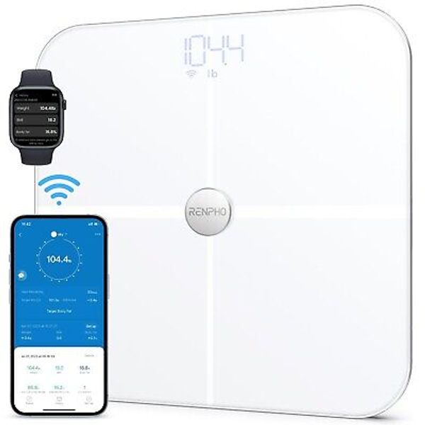 RENPHO Wi-Fi Scale for Body Weight, Bluetooth Body Fat Scale, Smart Bathroom ...