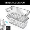 Smart Design Stacking Baskets Organizer Medium Steel (12.63 x 5.5 Inch) [2 Pack]