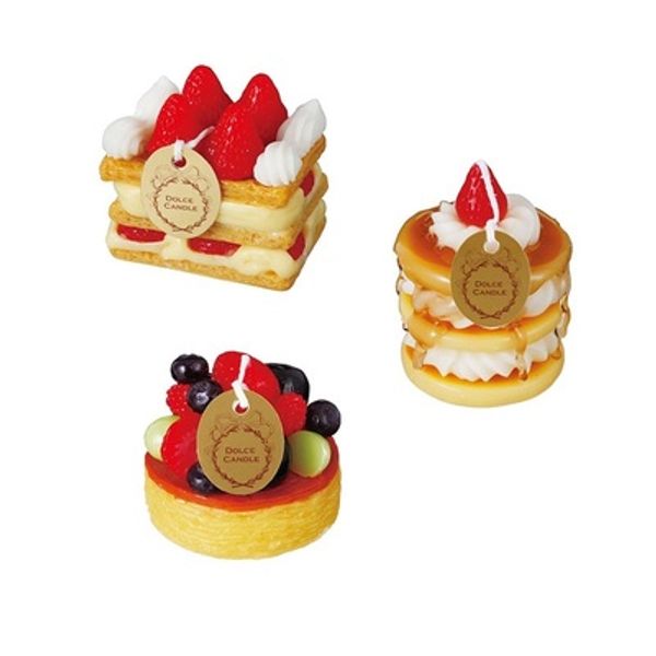 Candles [Set of 3] Dolce Candles Birthday Candles Birthday Party Accessories Candy Molds Sweets Party Supplies Wedding After-Party Christmas Party Party Goods Stylish Sweets Event Supplies Wedding Party 