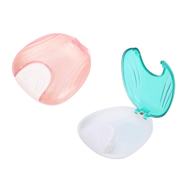 2Pcs Press-to-Open Retainer Case Portable Denture Case Orthodontic Dental Retainer Box False Teeth Storage Container Mouthguard Container Box Easy to Travel