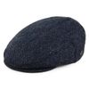 Jaxon & James Harris Tweed Herringbone Ardmore Flat Cap - Blue-Black M