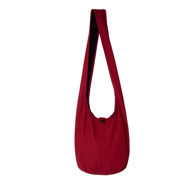 Panasiam Shoulder Bag in 2 Sizes Various Colours and Designs with Extra Inner Pocket Double Fabric Good Quality - claret, size: l