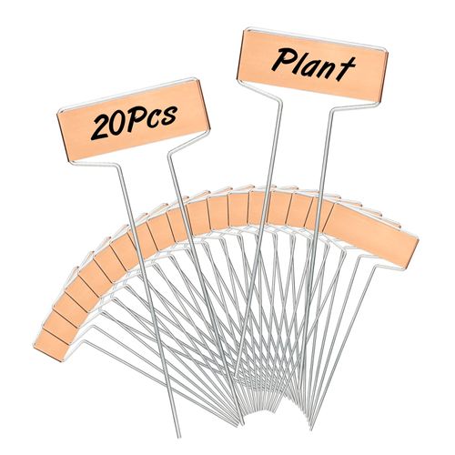 KINGLAKE 20 Pcs 15.5CM Copper Plant Labels Metal Garden Tags Markers Plant Signs for Vegetables Flowers Herbs Potted Plants
