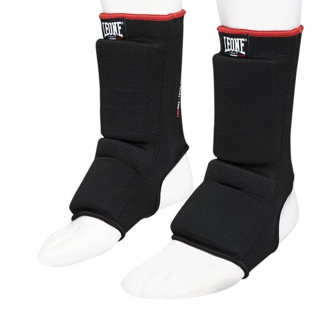 LEONE AB720 1947 Martial Arts Kickboxing MMA Ankle Guard, Padded Ankle Supporter, L, Black, Genuine Product