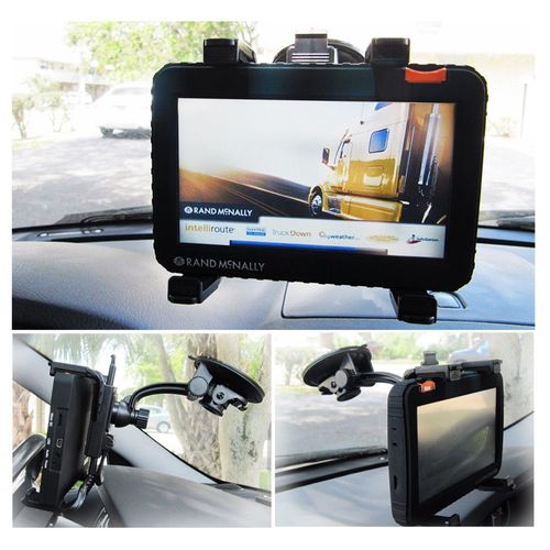Ramtech Car Truck GPS & Tablet Windshield Mount, Suction Cup Holder with Adjustable Bracket, Compatible with Rand McNally TND 760 765 Fleet Edition, WMB7