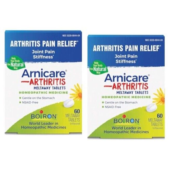 2 Pack Boiron Arnicare Arthritis Rheumatic Pain Relief Homeopathic 60 Tablets Ea