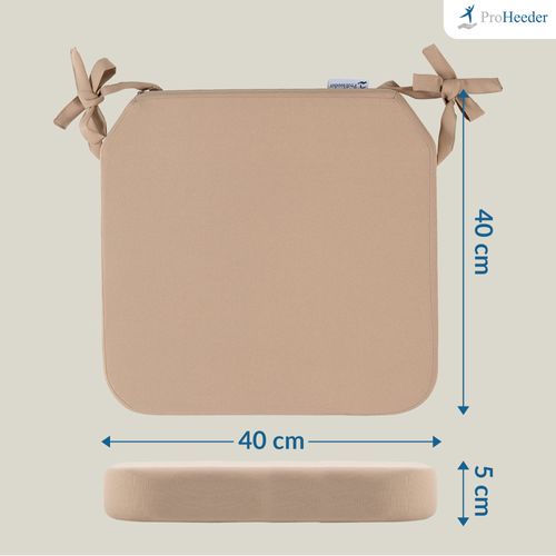 Indoor & Outdoor Chair Cushions - Water Resistant Seat Pads - Best for Restaurant Cafe Garden Kitchen Dining Patio - 12 x Seat Pads - Beige - 40x40x4.5cm