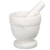 White Marble 4" Mortar and Pestle Set Stoneware Hand Wash