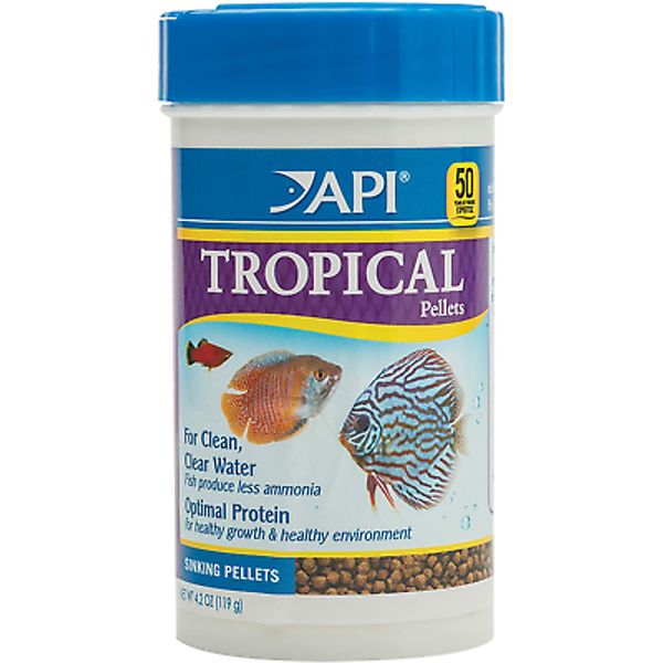 TROPICAL PELLETS Sinking Pellets Fish Food 4.2-Ounce Container, Medium (823B)