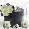 JeVenis White Gothic Rose Cake Topper - Death & Birthday Decoration