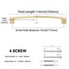 BUKOBYHE 6 Pack 7 Inch Kitchen Cabinet Handles Brushed Brass Cabinet Pulls Zinc Alloy Drawer Pulls Solid Kitchen Hardware