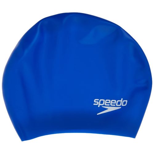 Speedo Silicone Long Hair Swim Cap, Blue, One Size