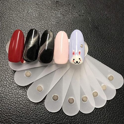 Nail Art Strips (15 Pieces) Nail Art Display Stand Nail Sample Display Board Display Board with Magnetic Transparent Rubber Sheet, Perfect for DIY Manicure and Nail Salon