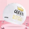 COPOZZ Swim Cap for Women, Silicone Waterproof Comfy Swimming Bathing Cap for Long Hair with Crown Printed