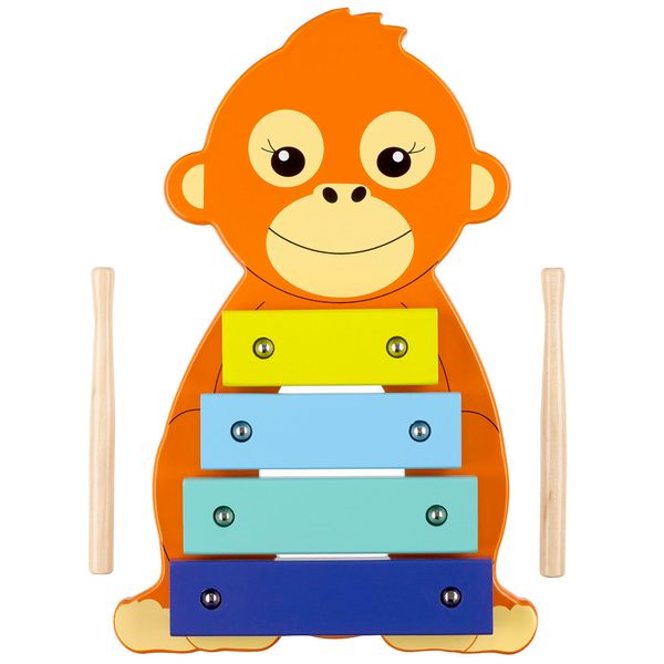 Orangutan Wooden Xylophone - Kids Musical Percussion Instruments, 1 Year Olds, Toddler - Montessori Baby Musical Toys for Birthday, Christmas - Early Development & Activity Toys by Orange Tree Toys