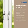 XFORT Locking Cockspur Window Handle Installation Kit in Satin Chrome, Left Hand UPVC Window Handle Replacement, Lockable Window Lever